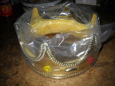PLASTIC JEWELED KINGS QUEENS REGAL CROWN NEW! CHILDRENS THEATRE COSTUME