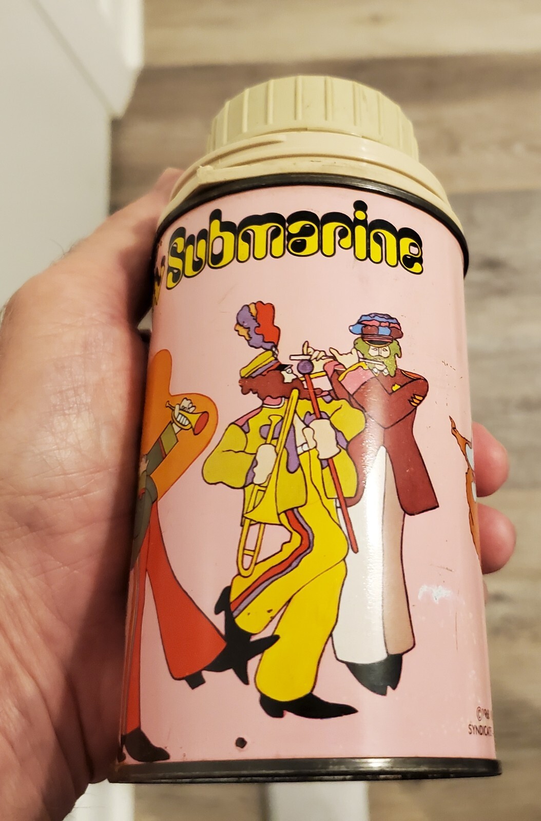 Beatles Yellow Submarine Thermos C8.5 Nice 1968 No Lunchbox Thermos