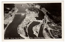 Oregon Real Photo Postcard Bonneville Dam Oregon Area, Columbia River