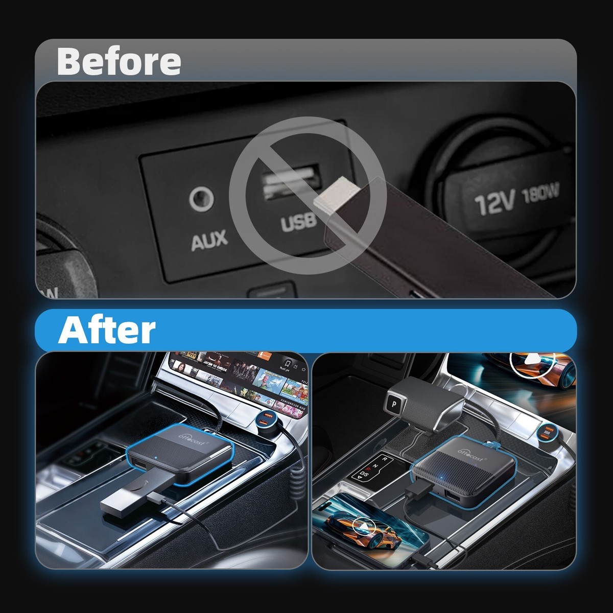 Ottocast CarTV Mate Max 2K HDMI Input Mirror Multimedia Player for