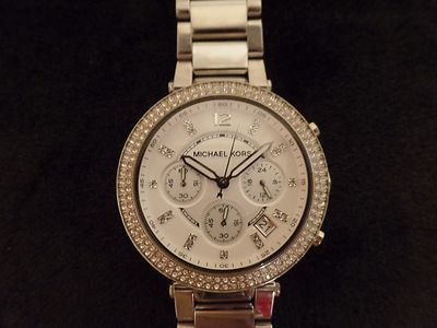 Michael Kors Women's MK 5354 Chronograph Parker Silver Ion Plated