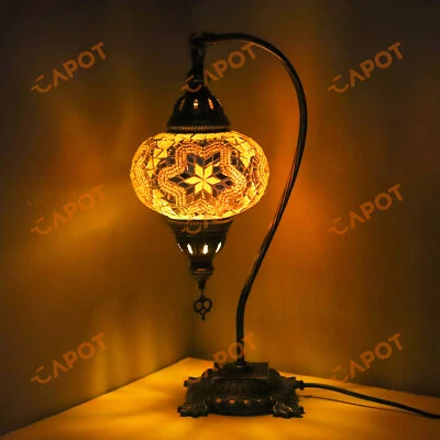 Lampe mosaïque turque marocaine fabriquée à la main Tiffany lampe de bureau - Photo 1/4