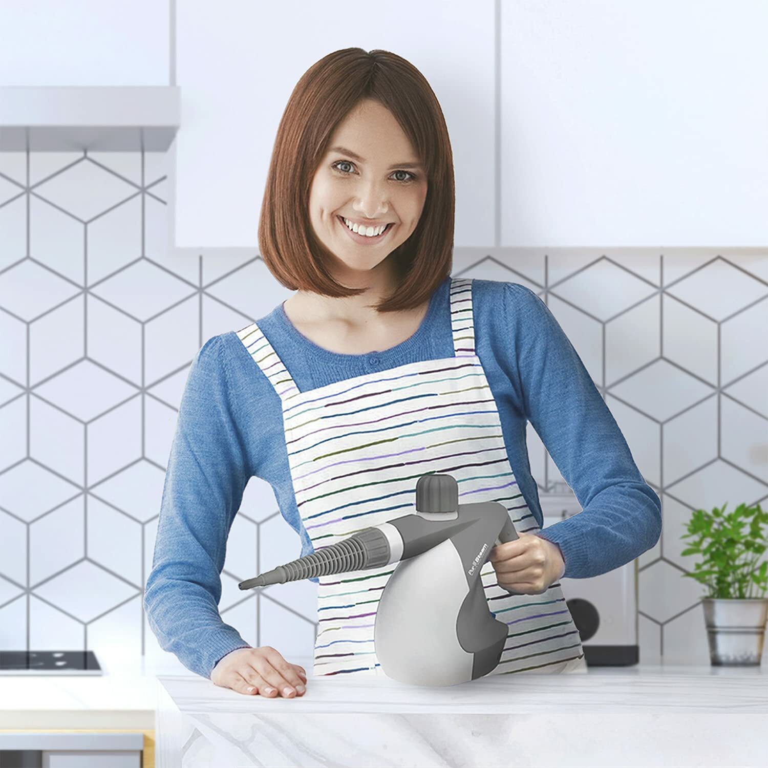 PurSteam Handheld Pressurized Steam Cleaner 9 Tools Car Leather Window