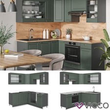 Cucina modulare blocco cucina angolare ad incasso Fame-Line cottage verde Vicco