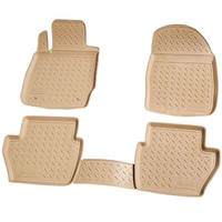3D Gummi FußMatten FüR Ford Fiesta VI | 2008-2017 | Typ JA8 | Beige Mit Rand