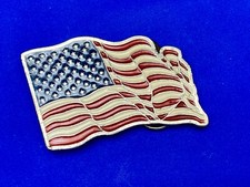 Usa Patriotic American Flag Waving Free Vintage 1999 Bergamot Belt Buckle C-258