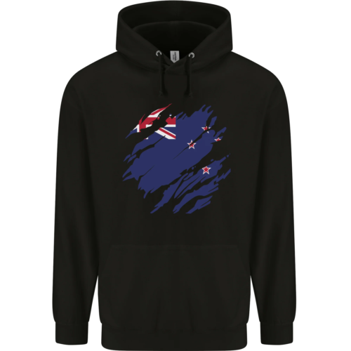 Sweat à capuche homme 80 % coton déchiré drapeau néo-zélandais Kiwi Day - Photo 1/12