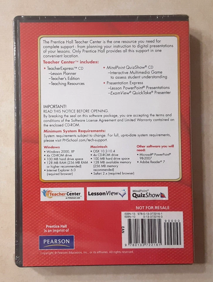 Prentice Hall Teacher Center Mathematics Course 3 Teacher's Edition CD-ROM NEW - Image 2 of 2