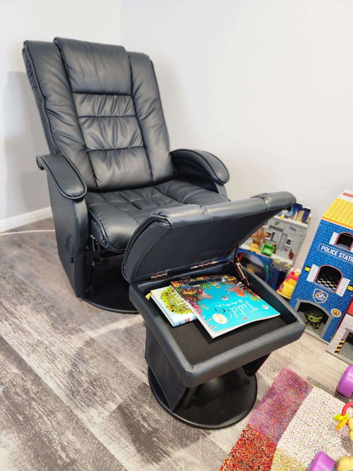 Valco Baby Tranquillity Glider Leather Chair with Ottoman Rocking