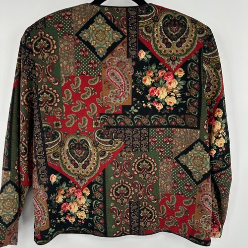 Vintage Orvis Cardigan Women's Size 12 Multi Paisley Fine Corduroy Button Front - Bild 2 von 8