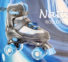 Nattork Roller Skates Blue Large Kids 35-38 Size With Box NN Sport Skating InvC