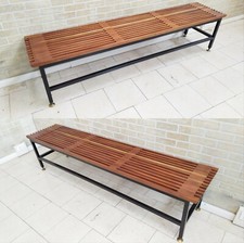 ECCEZIONALE PANCA PANCHINA VINTAGE ANNI 50 IN LEGNO DI TEAK STILE ALBINI CM 208