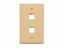 Two 2 Keystone Port Single Gang Data Wall Pla...