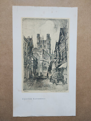 Chester Cathedral, Cheshire - antiker Druck - 1930