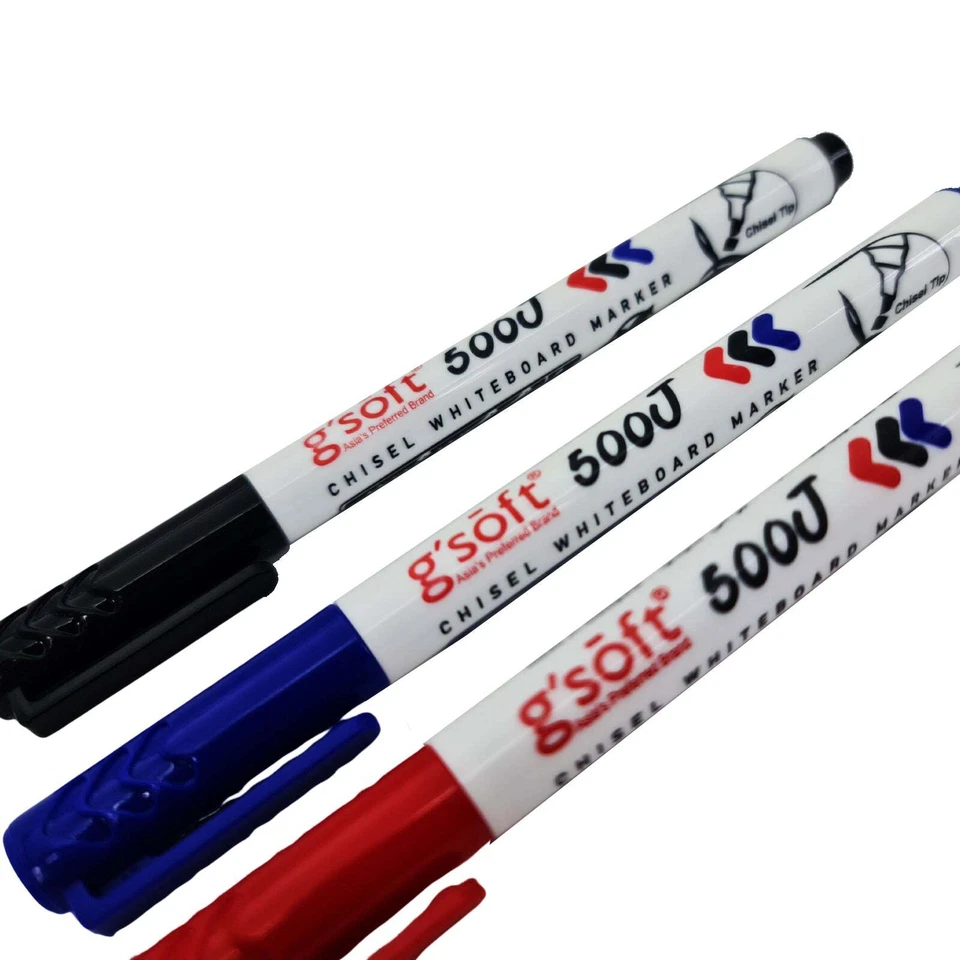 G'Soft Jawi Writing Whiteboard Marker Pen - Chisel Tip 4mm | Black Blue Red Ink - Image 4 of 4