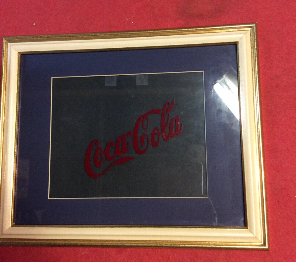 Vintage Coca Cola Wooden Framed 11” X 14” Gold Color - Image 2 of 4