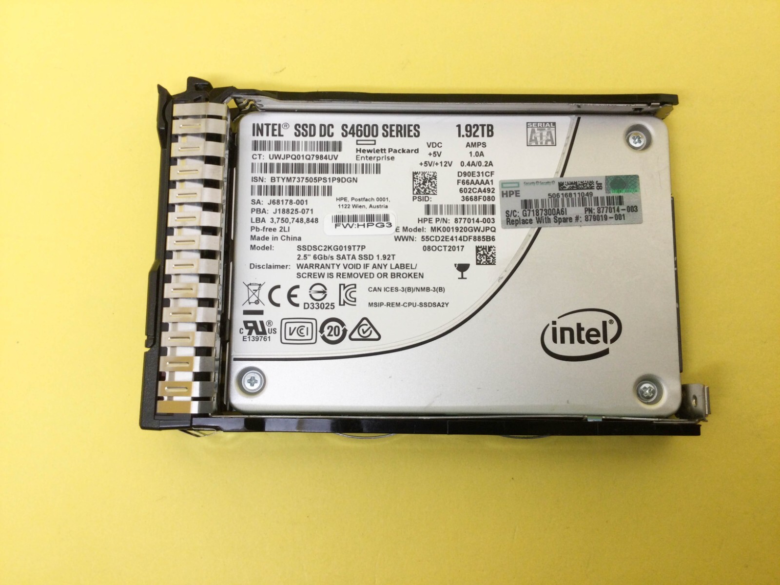 877788-B21 HPE 1.92TB SATA 6G MIXED USE SFF SC SSD 879019-001 | eBay