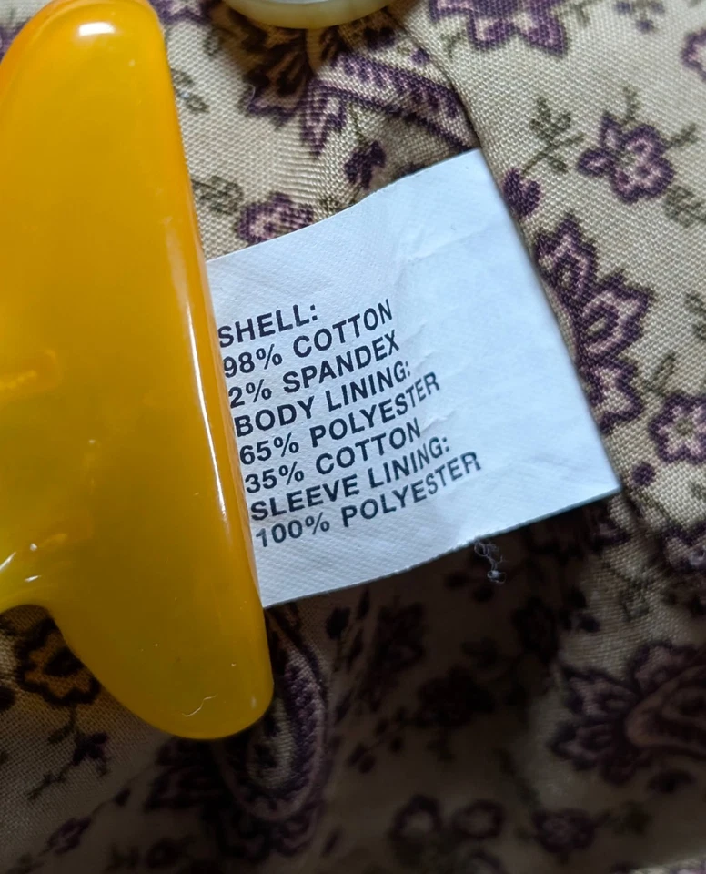 Blazer Vintage Gap Mujer Talla 6 Marrón Terciopelo Terciopelo Chaqueta Hipster Retro Y2K Foto 4 de 4