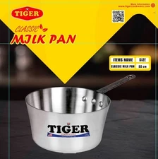 Tiger Aluminium Milk/Sauce Pan  /Tea Pot 22 cm Commercial Heavy Duty