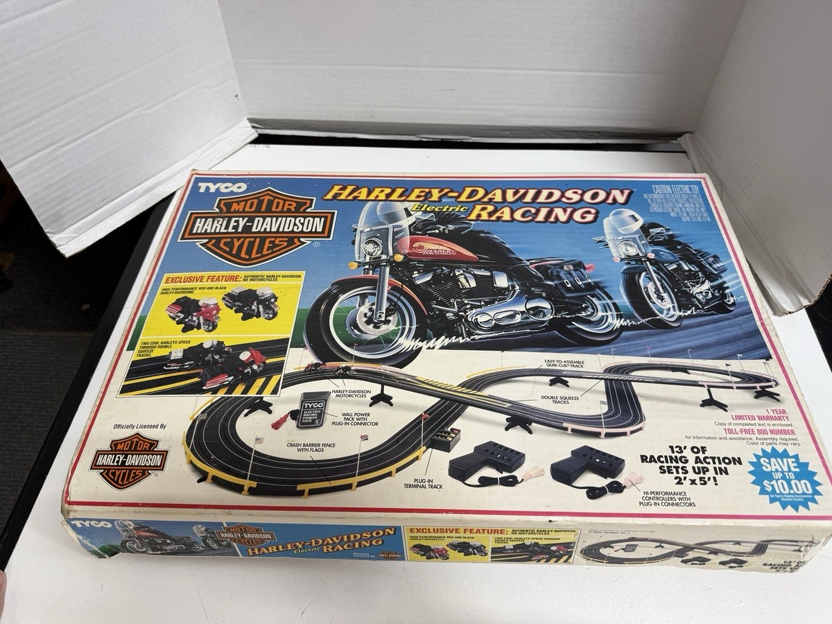 H-890 VTG. 1992 TYCO HARLEY-DAVIDSON ELECTRIC RACING SET READ Desc