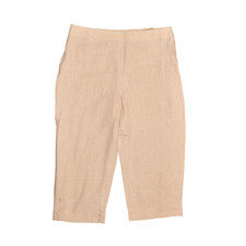 CHICO'S NEW 50 Linen Cuff Pull-On Crop Pant Chico's 2 / US 12