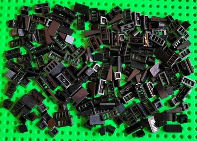 Lego schwarze Schrägen Konvolut gebogen gemischt Dachsteine glatte Stücke 2x4 2x2 1x2 1x1