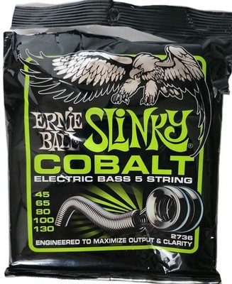Ernie Ball 2736 Cobalt Regular Slinky 5-String Electric Bass Strings (4 good)
