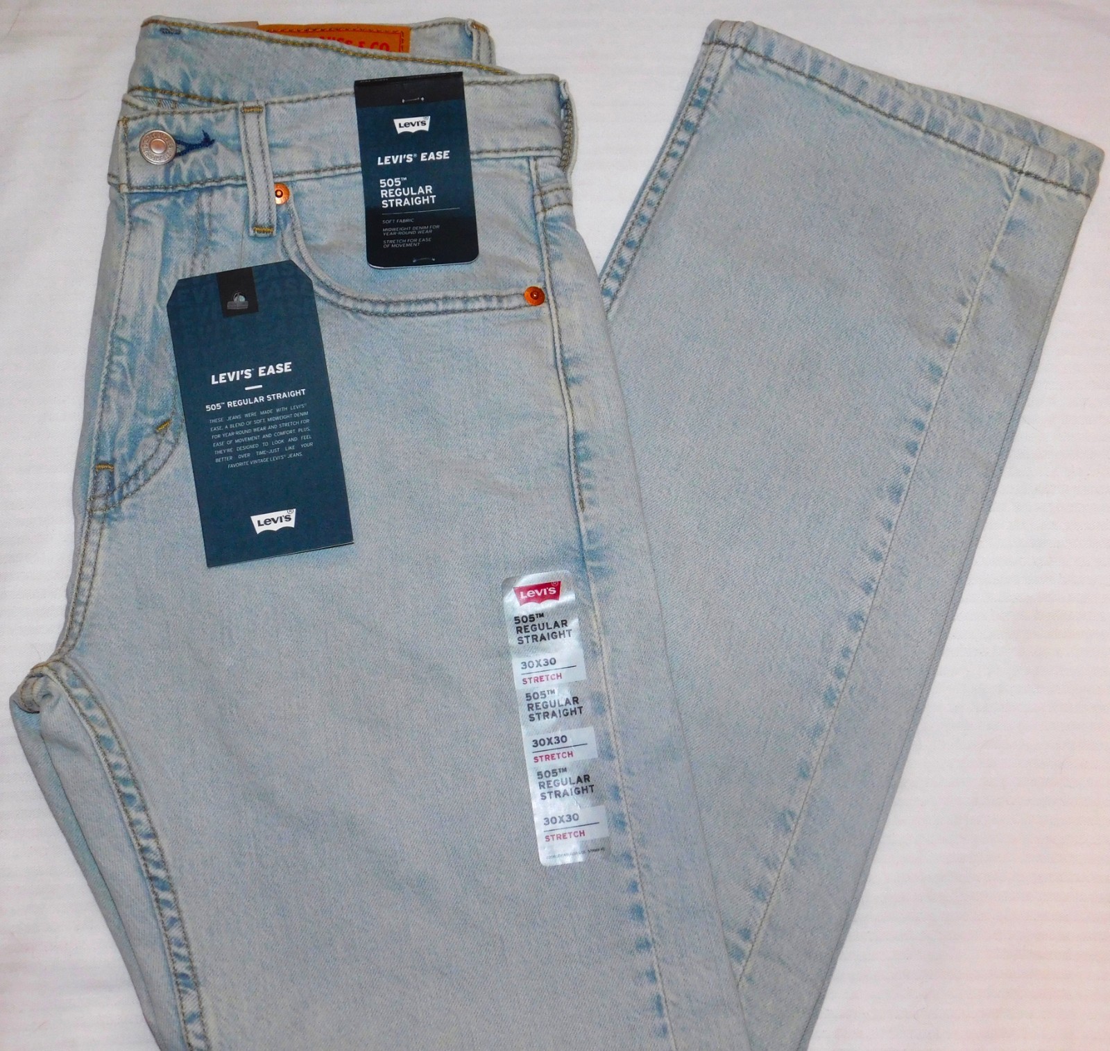 Levis Ease Stretch Midweight Denim Be Happy Lt Blue