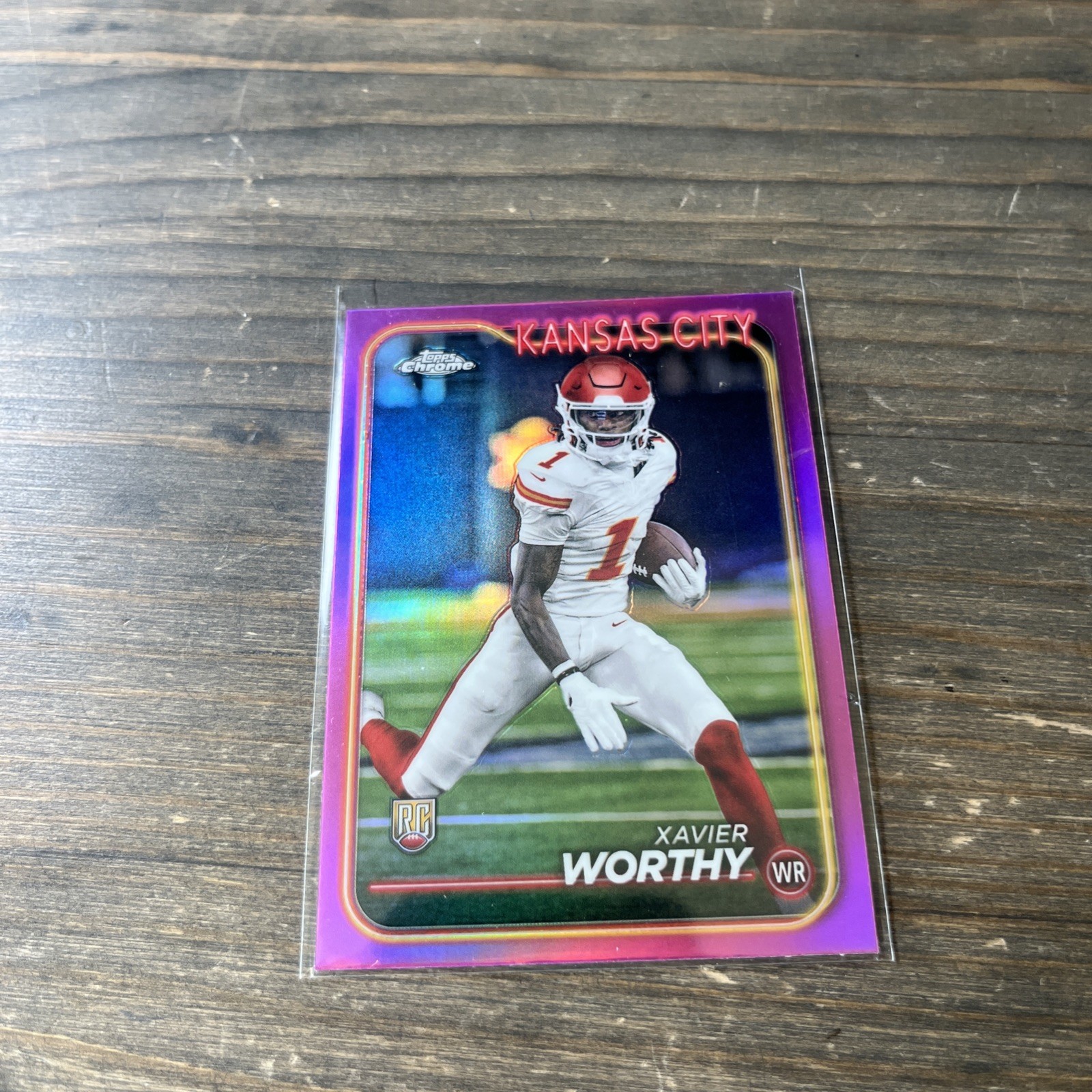 2024 Topps Chrome - Rookies Xavier Worthy #208 Pink Refractor (RC)