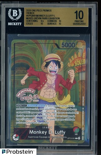 One Piece Monkey D Luffy OP13-001 X Museum Grevin Promo Paris Exclusive BGS 10