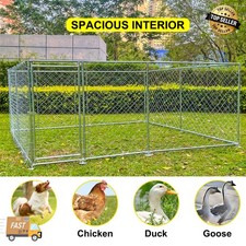 10x10ft Outdoor Metal Chain Link Dog Kennel Cage Enclosure House with Door