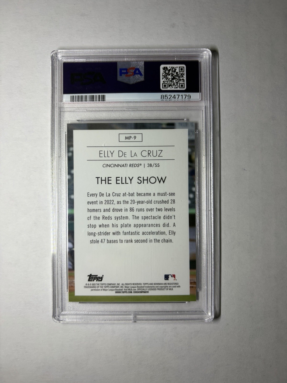 Elly de La Cruz 2023 Bowman Modern Prospects #MP9 PSA 10 Cincinnati Reds view 2