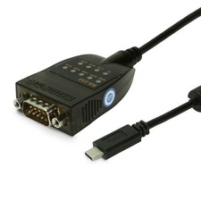 Gearmo USB C to RS232 Serial Adapter FTDI Chip LED Indicators High Speed Data...