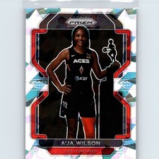 2022 Panini Prizm WNBA A'ja Wilson #128 Ice Las Vegas Aces