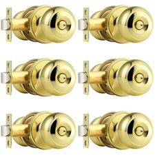 Universal Stainless Steel Privacy Door Knob - 6 Pack