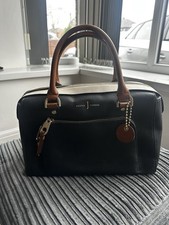 Jasper Conran black and tan faux leather bowling bag