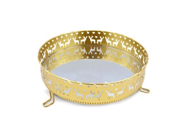 Vassoio quadrato in Bronzo dorato con specchio - Mer 1105 - L'Originale