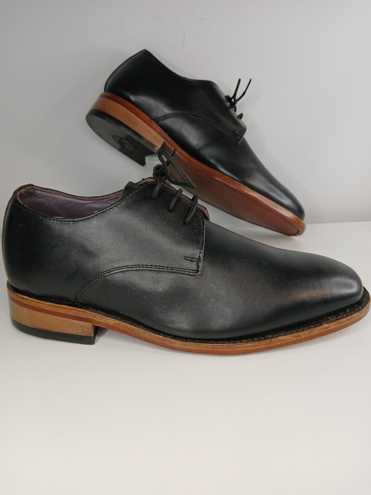 SAOLA Scarpe formali Oxford Samuel Windsor ragazzo pelle nera suola gomma UK 5