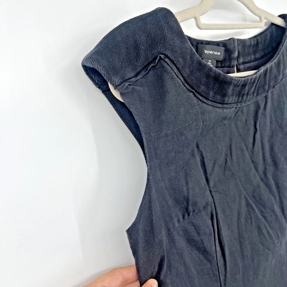 Vestido Vaina Spense Mezcla Lino Talla 10 Ojal Bruja Moderno Minimalista Y2K Edgy Foto 4 de 4