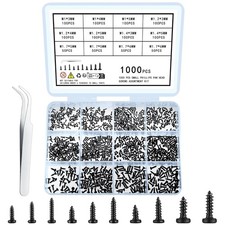 1000 Pcs Small Pan Head Screws Assortment Kit, Micro Tiny Electronic Self-Tappin