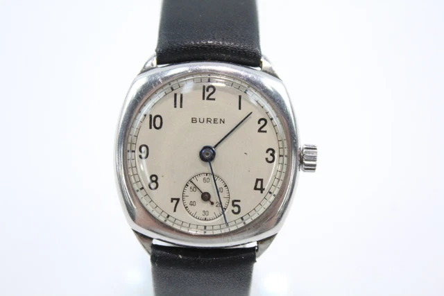 06 Vintage Buren Cushion Cased Watch Hand Wind Working