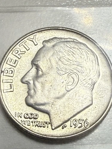 1956 D Roosevelt Dime 90% Silver US Coin UNCIRCULATED #19