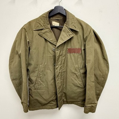 Original WWII US Navy N-4 Deck Flight Jacket Named Pilot W Leather