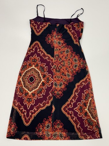 Vestido sin Mangas Vintage City Triangles Boho Mandala Estampado Y2K Años 90 Talla M - Imagen 2 de 8