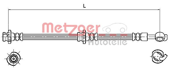 Metzger Bremsschlauch 4110129 Passend FüR Nissan-image