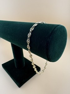 100% Real 10K Gold Puff Mariner Link Anklet Women's Yellow Gold Ankle Bracelet