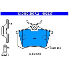 Satz Bremsbeläge Bremsklötze hinten für Audi A4 B6 8E2 8E5 8H7 B7 8EC 2457219