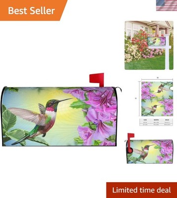 Durable Springtime Hummingbird Magnetic Mailbox Cover - All-Weather 21x18 in