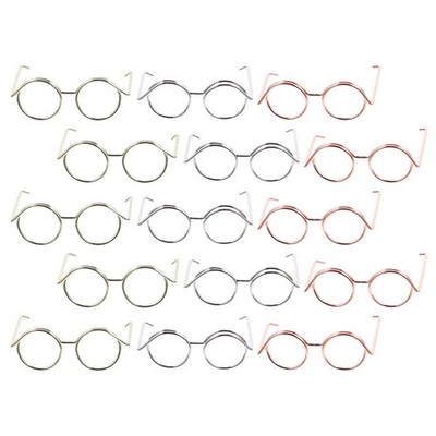  15 Pcs Minigläser Zubehör Puppe Puppenverkleidungsbrille Doll Augenbrille