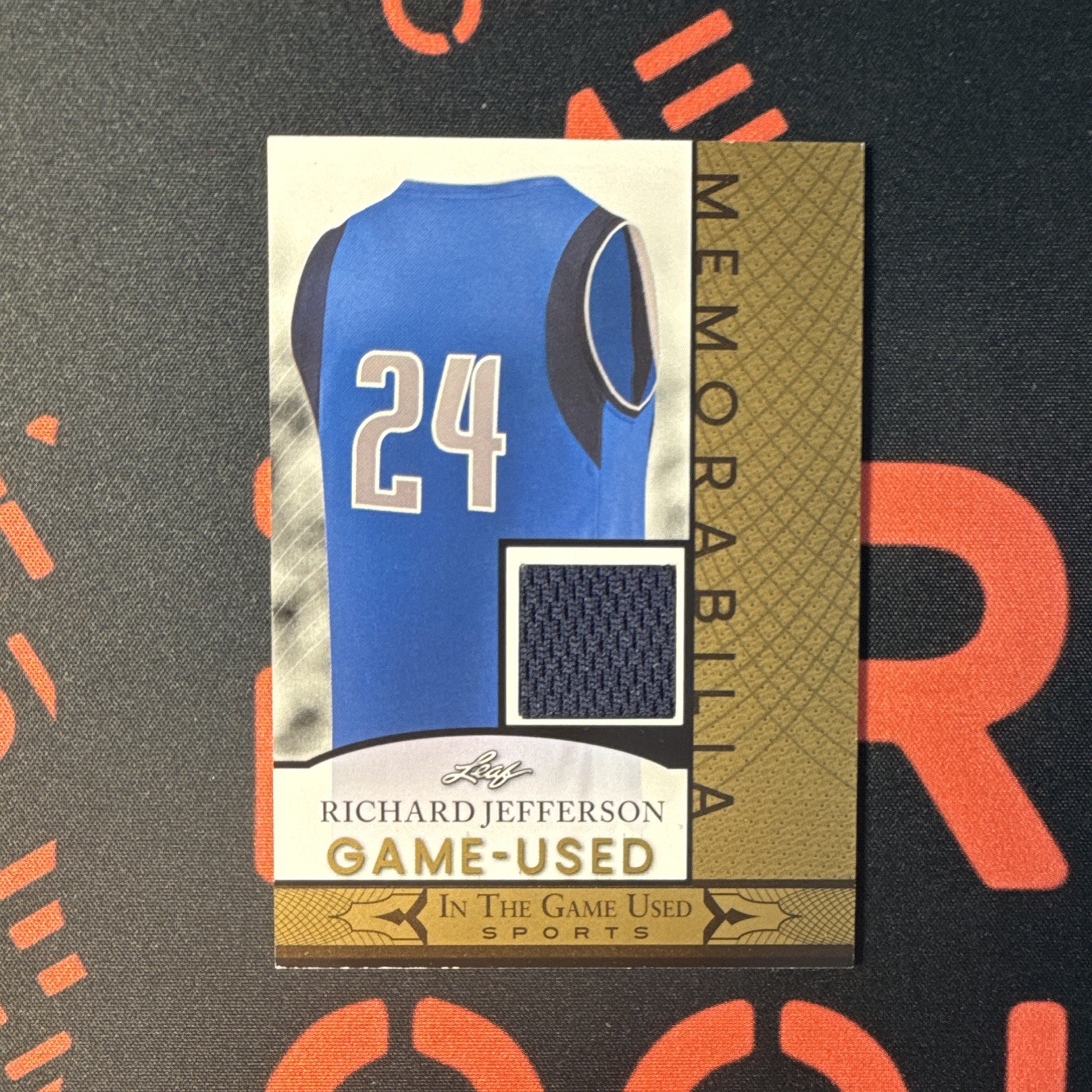 Richard Jefferson-New Jersey Nets! 2021 Leaf Game-Used Patch #GUM-122 GOLD view 2